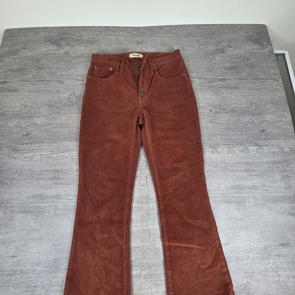 Madewell Pants - Madewell Cali Demi Boot Corduroy Pants Size 28 Rust High Rise Flare